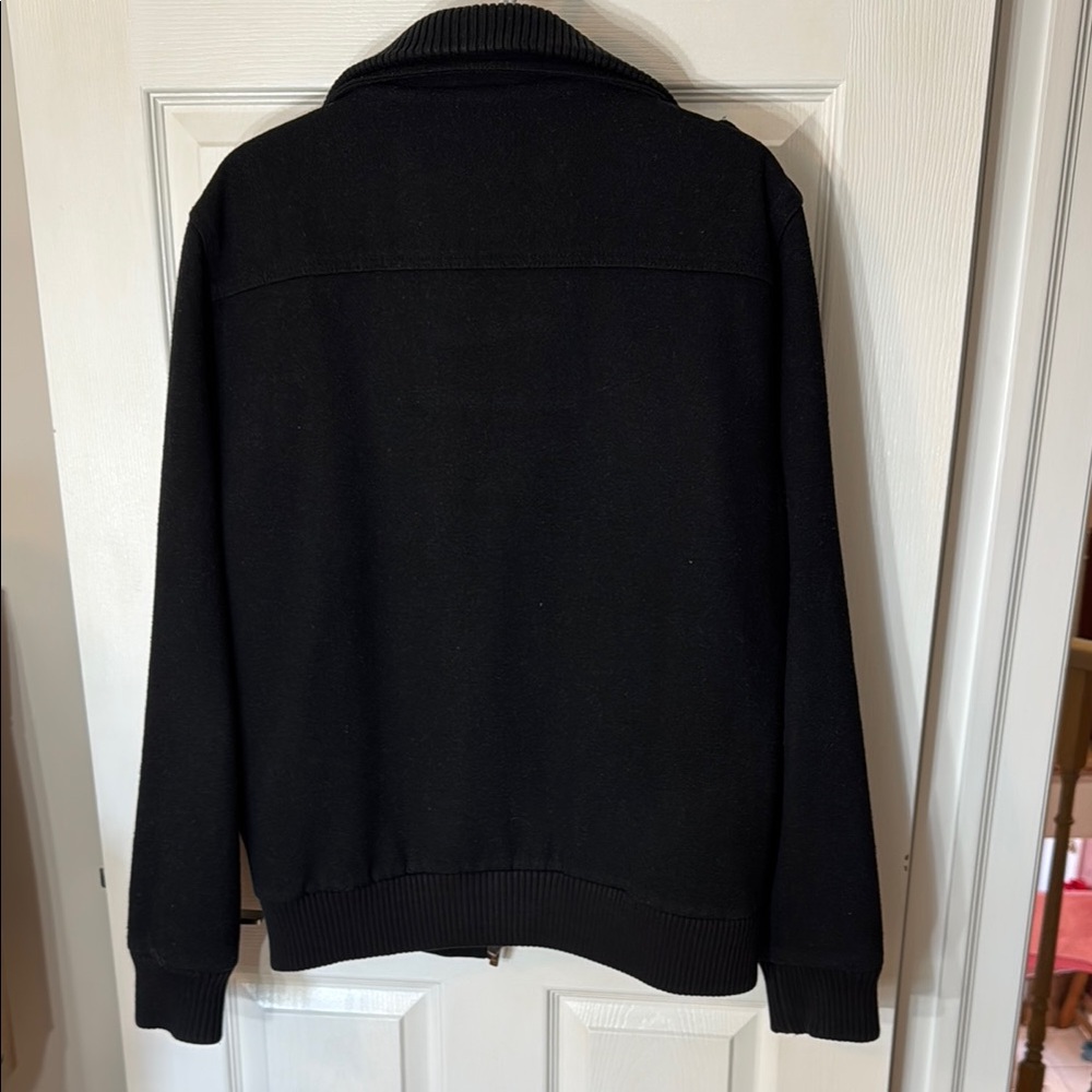 Black Jacket with Ribbed Collar - Picture 3 of 6